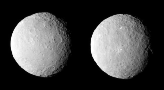 黎明航天器在Ceres'表面上顯示了火山口形狀